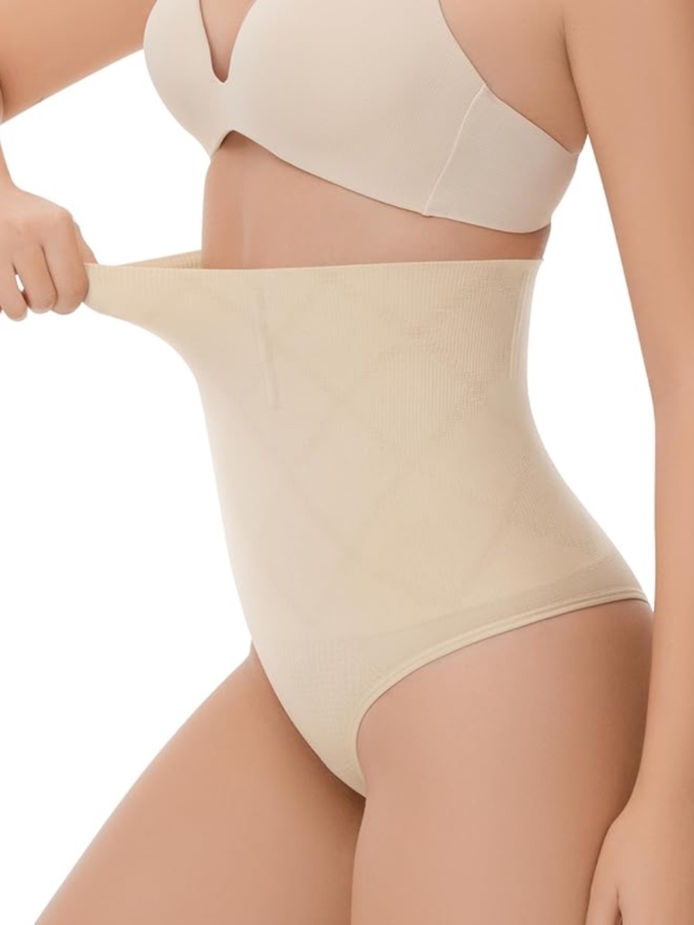 Women’s High Waisted Tummy Control Thong Shaping Panty Size Large